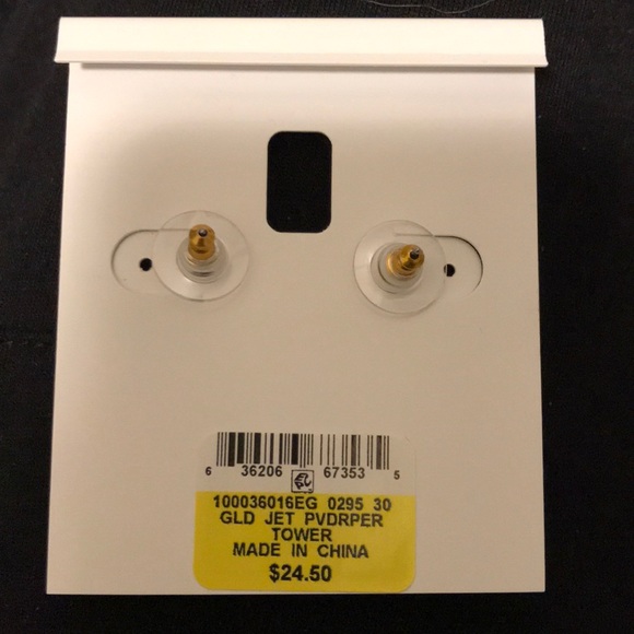 NWT Charter club gld jet pvdrper tower earrings - Picture 2 of 2